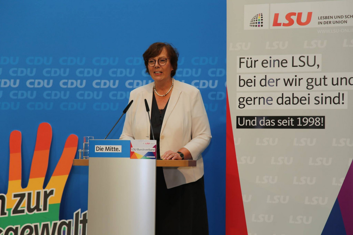 Sabine Sütterlin-Waack bei der Jubiläumsfeier der LSU im Jahr 2018 (Foto: Mannhöfer für die LSU)